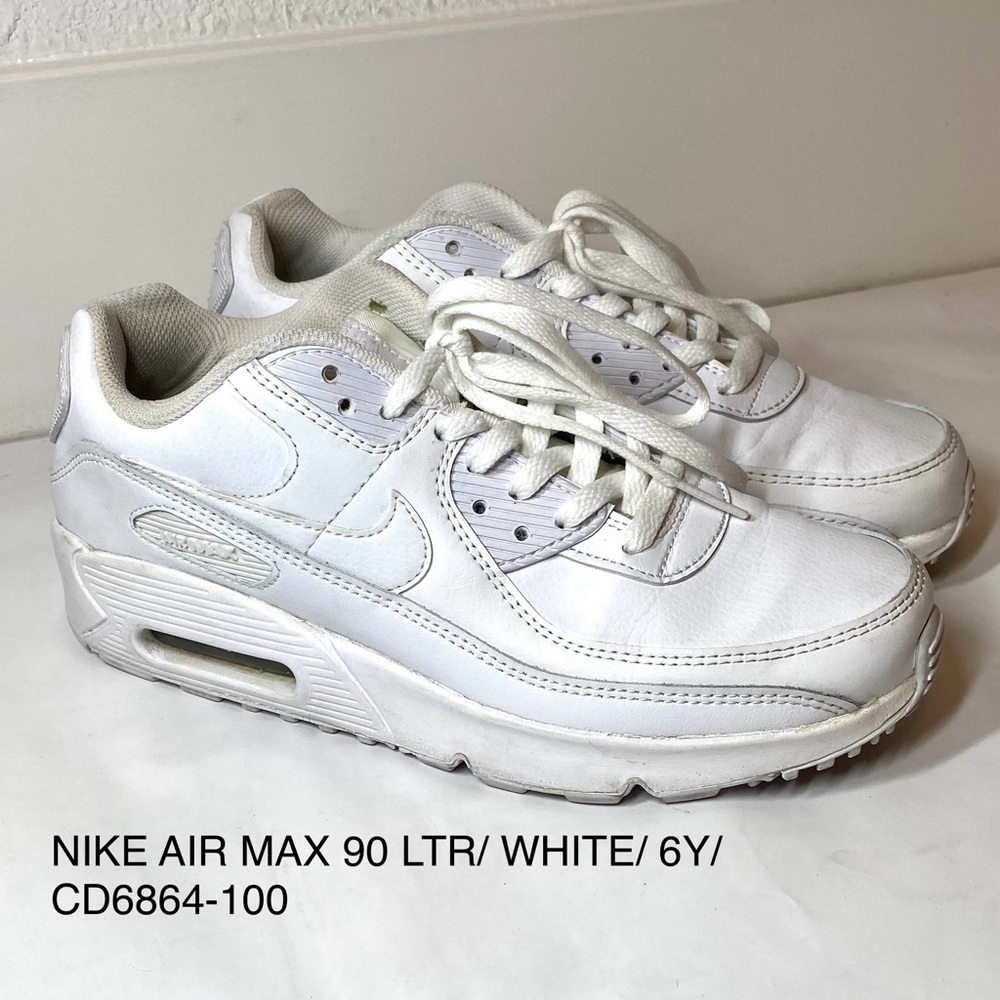 NIKE AIR MAX 90 LTR/ WHITE/ 6Y/ CD6864-100